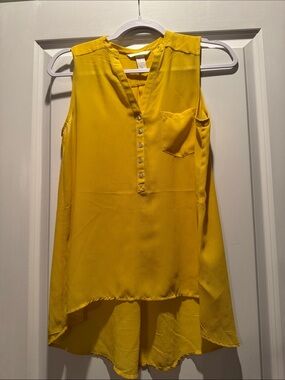 H&M Sleeveless V-Neck Tunic in Mustard Yellow